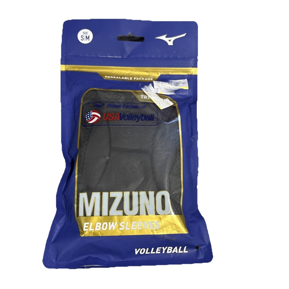 Mizuno Padded Elbow Sleeves - Volleyball Protection Elbow Sleeves Black S/M NEW